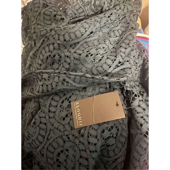 Eloquii Studio Women’s Size 14 Long Sleeve Lace Dress Emerald Green NWT - Picture 3 of 6